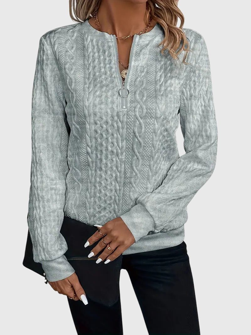 Lyanne | Cable Knit Half-Zip Sweater for Women