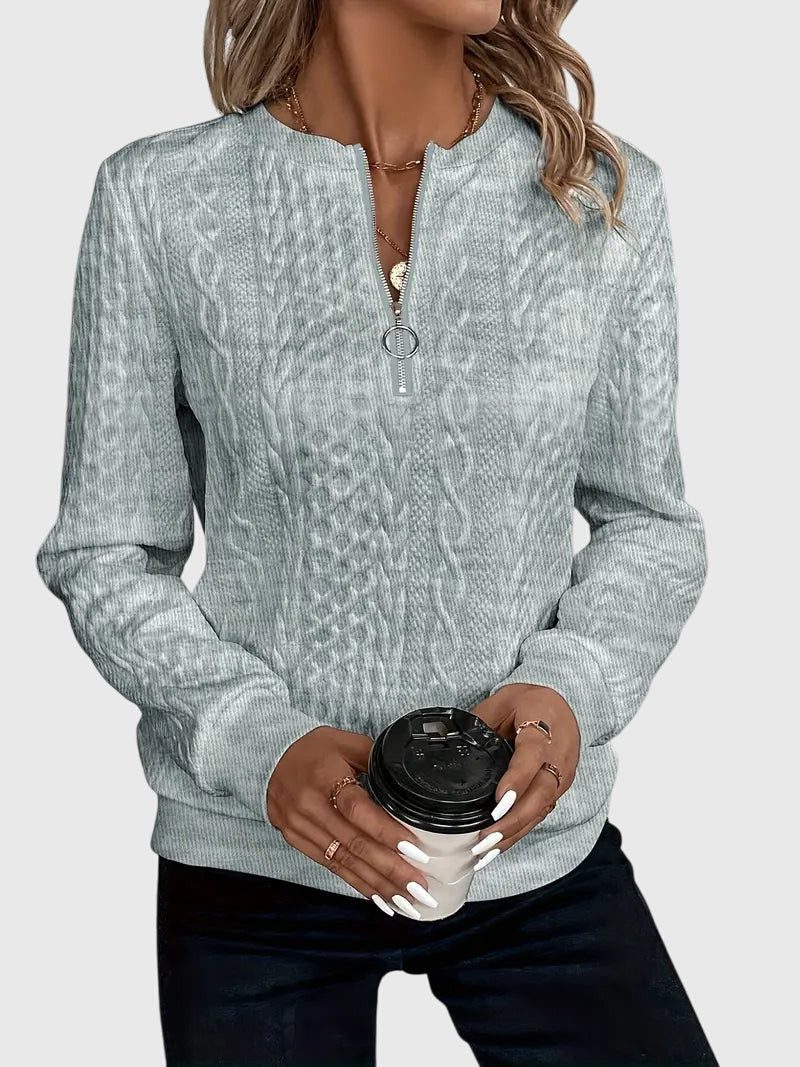 Lyanne | Cable Knit Half-Zip Sweater for Women