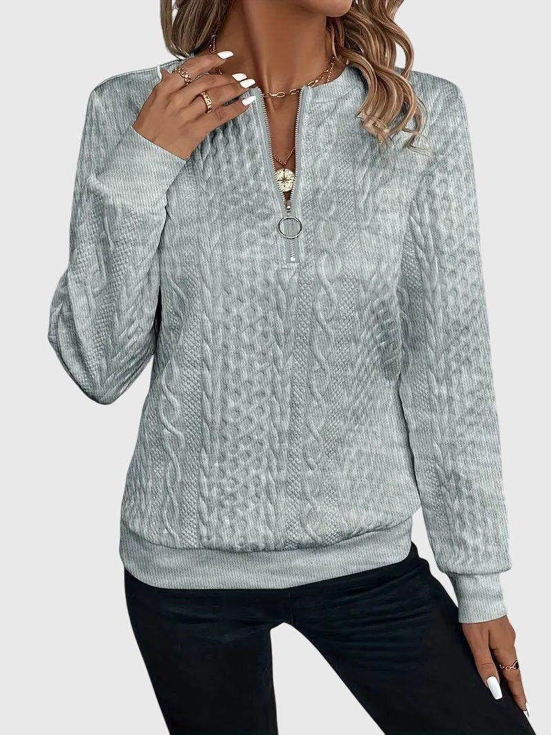 Lyanne | Cable Knit Half-Zip Sweater for Women