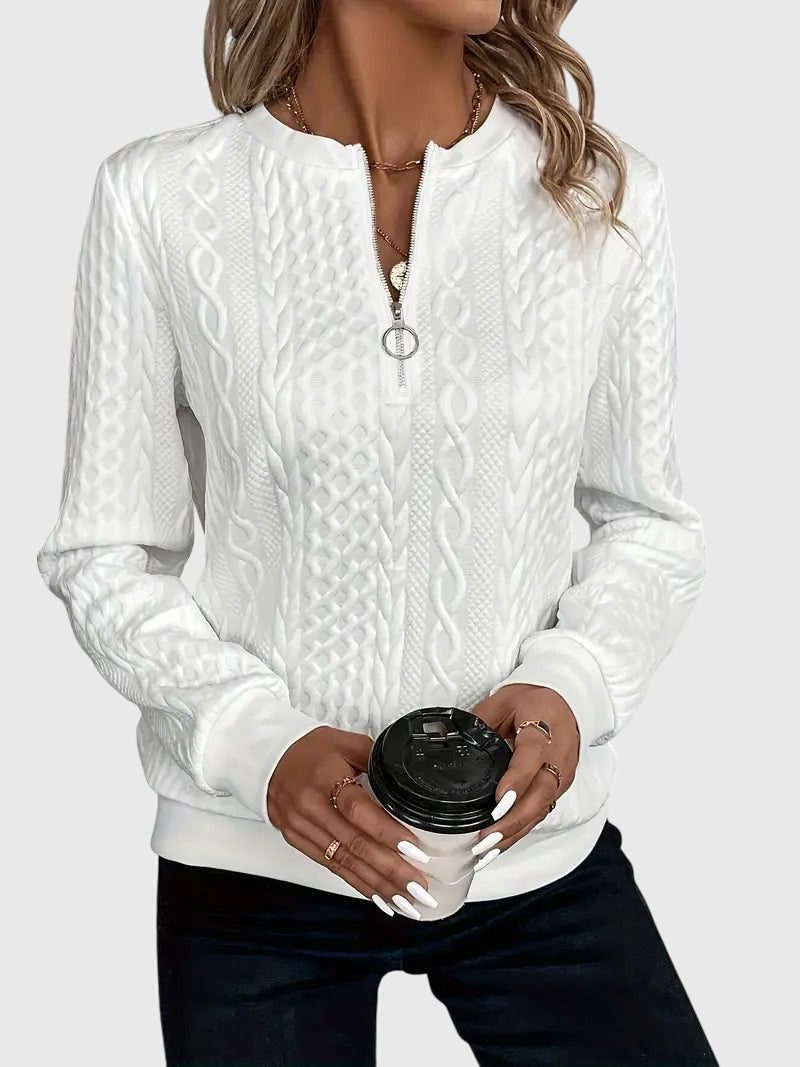 Lyanne | Cable Knit Half-Zip Sweater for Women