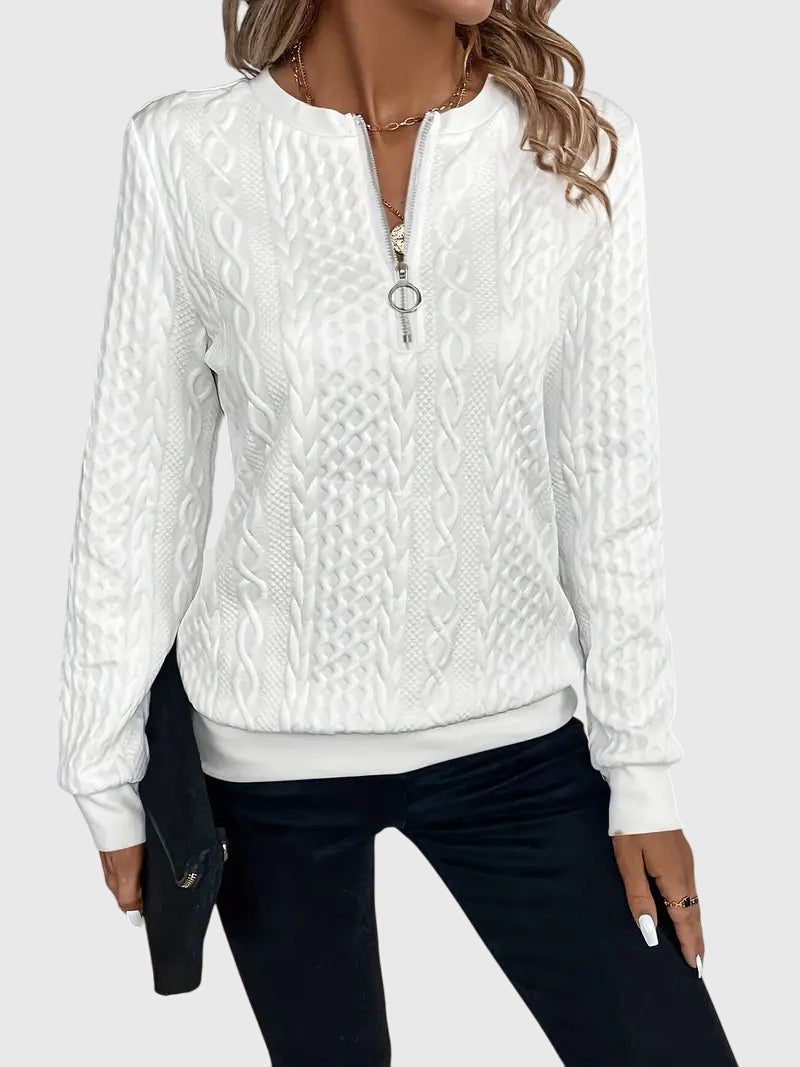 Lyanne | Cable Knit Half-Zip Sweater for Women