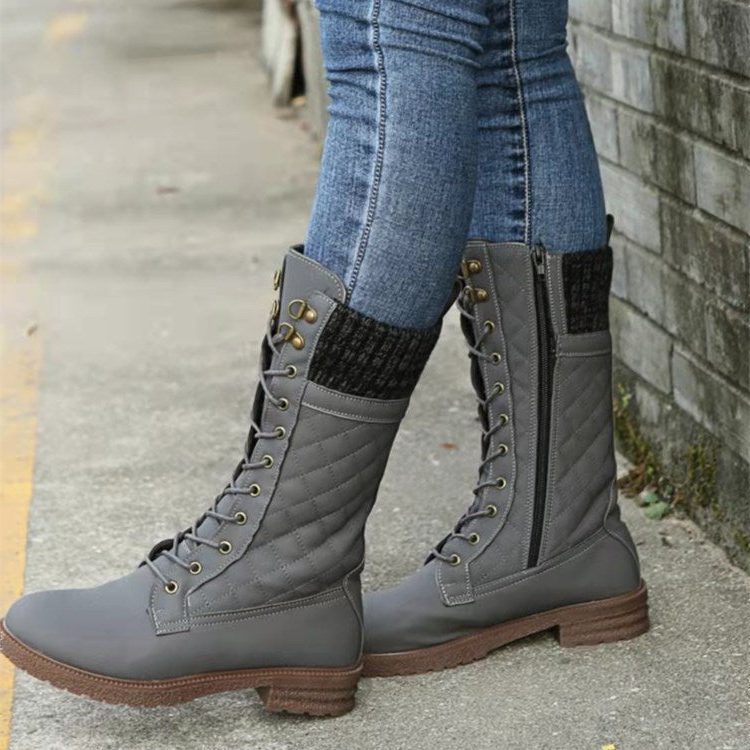 Mabel | Quilted Lace-Up Winter Boots for Women