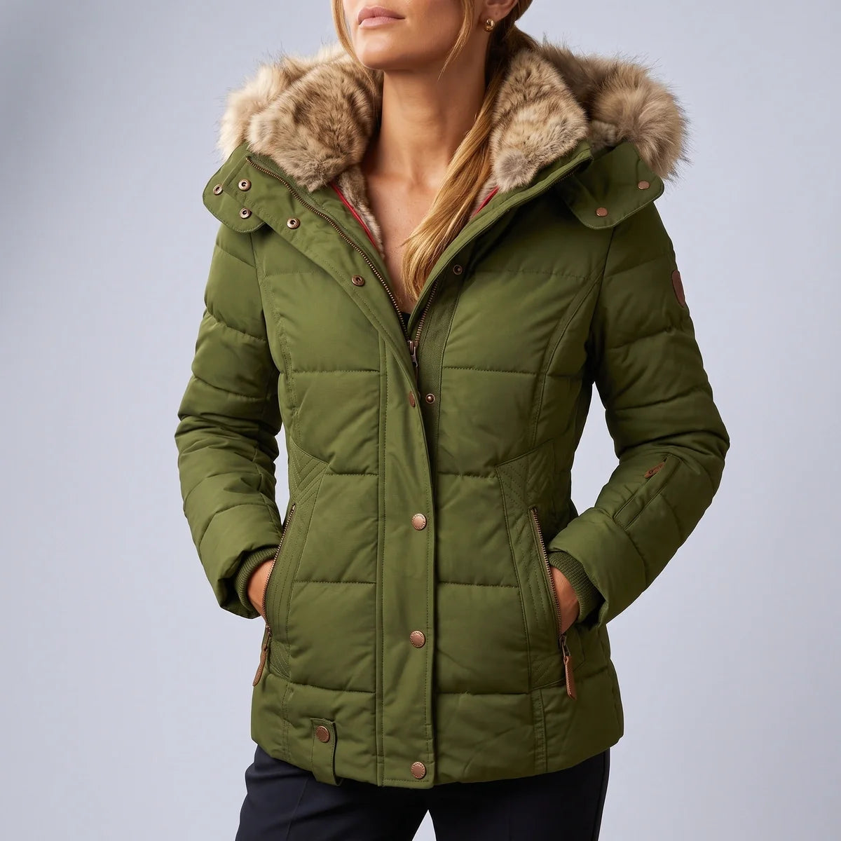 Magnolia Fur Trim Hooded Puffer Jacket