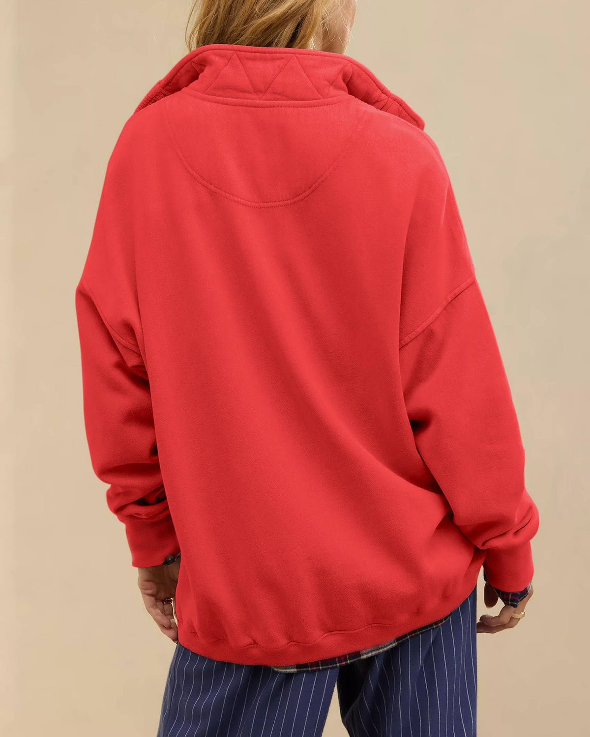 Margaret | Timeless Quilted Henley Oversized Sweatshirt