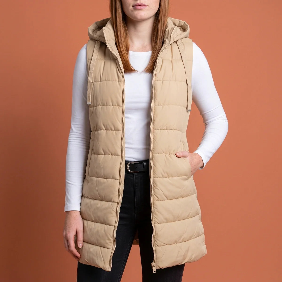 Marisa Longline Hooded Puffer Vest