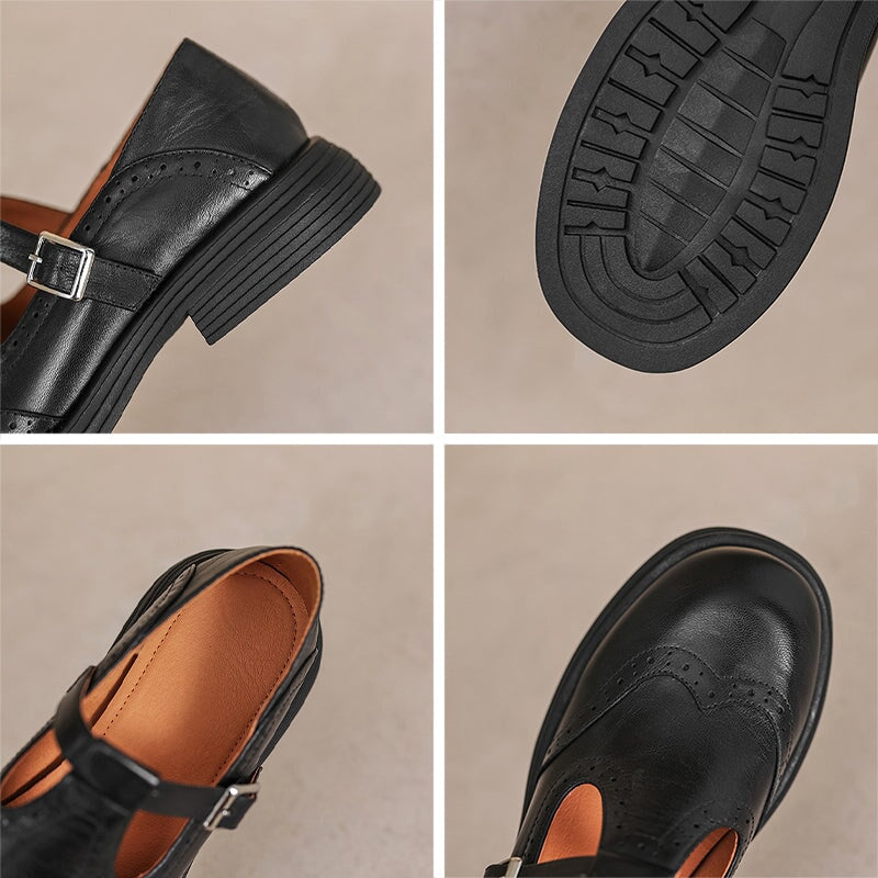 Women's Vegan Leather Mary Jane Sandals with Classic Strap and Cushioned Insole