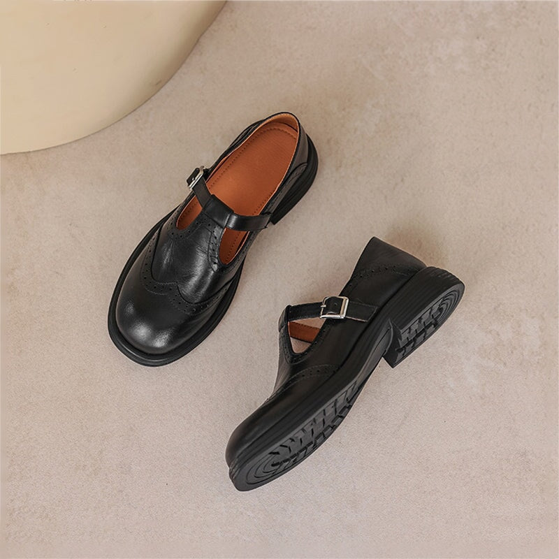 Women's Vegan Leather Mary Jane Sandals with Classic Strap and Cushioned Insole