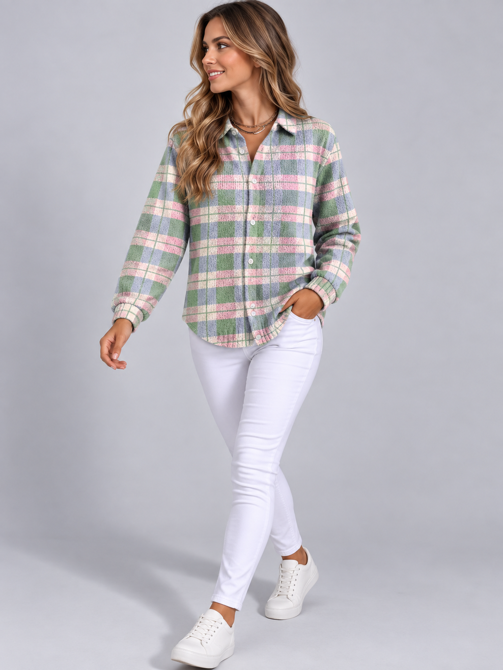Melodee | Plaid Button-Down Blouse for Women
