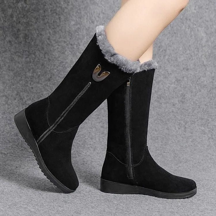 Melodie | Suede Fur-Lined Knee High Boots for Women