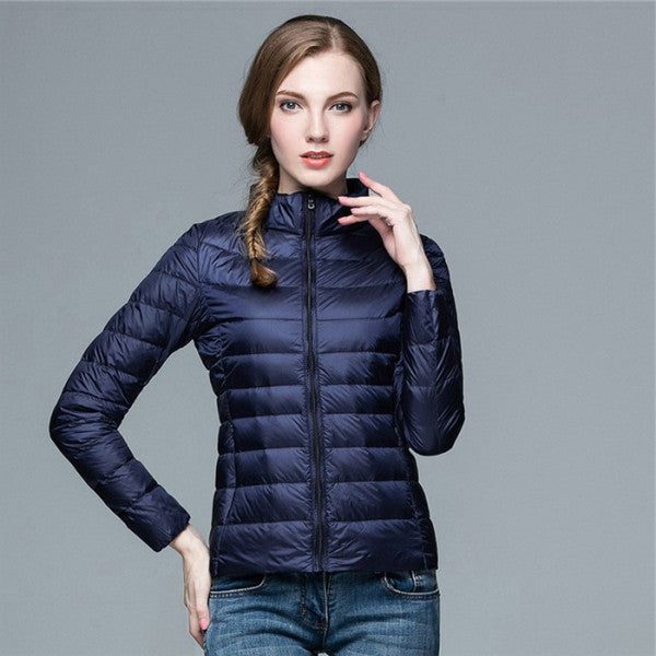 Melusina | Quilted Puffer Jacket with Stand Collar for Women