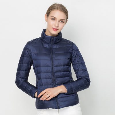 Melusina | Quilted Puffer Jacket with Stand Collar for Women