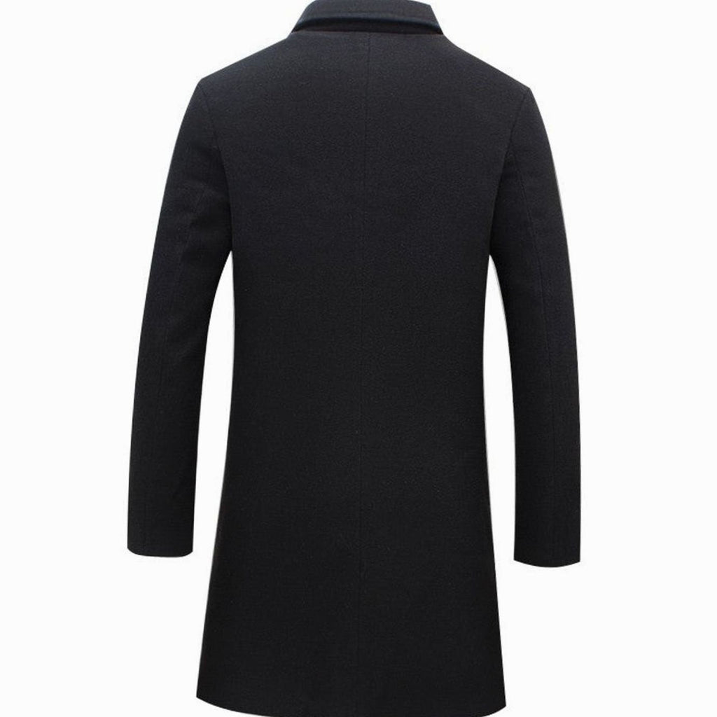 Men's Cold Weather Wool-Blend Tailored Long Trench Coat