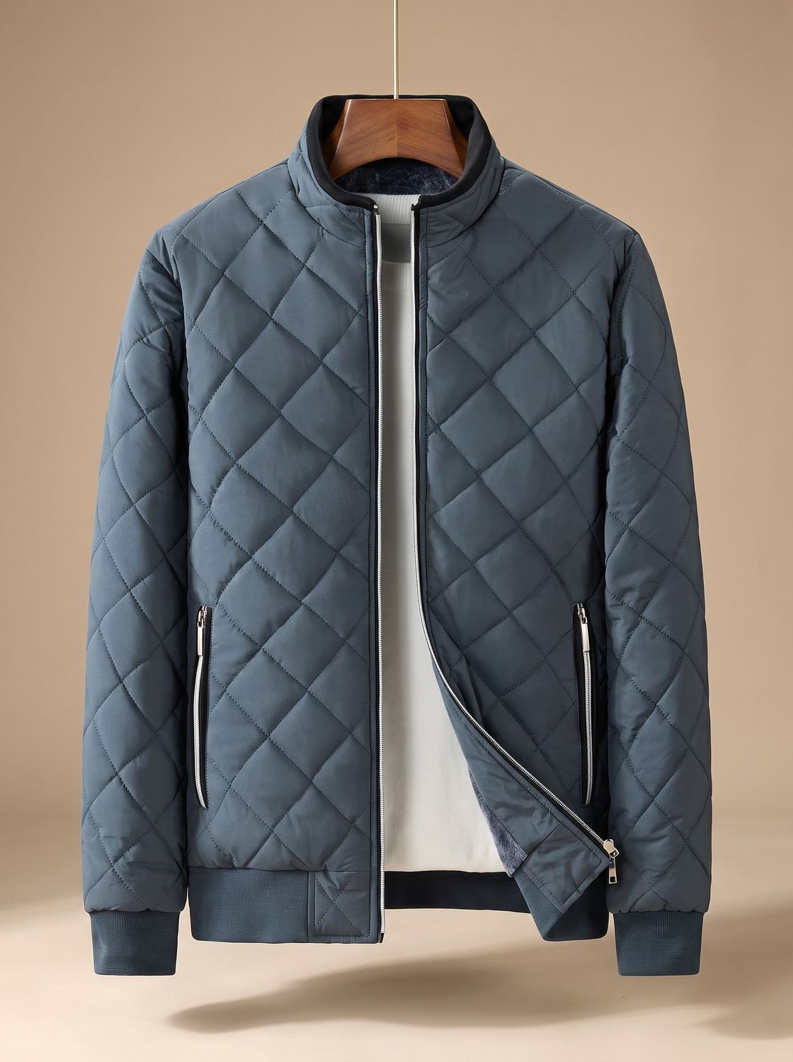 Samuel | Men's Diamond-Quilted Full-Zip Insulated Bomber Jacket
