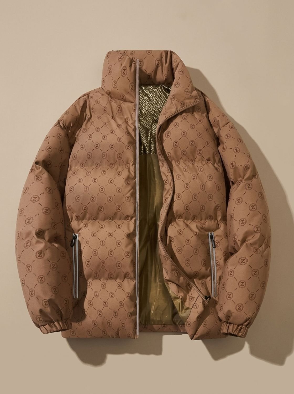 Owen | Men's Logo-Print Stand-Collar Zip-Up Puffer Jacket