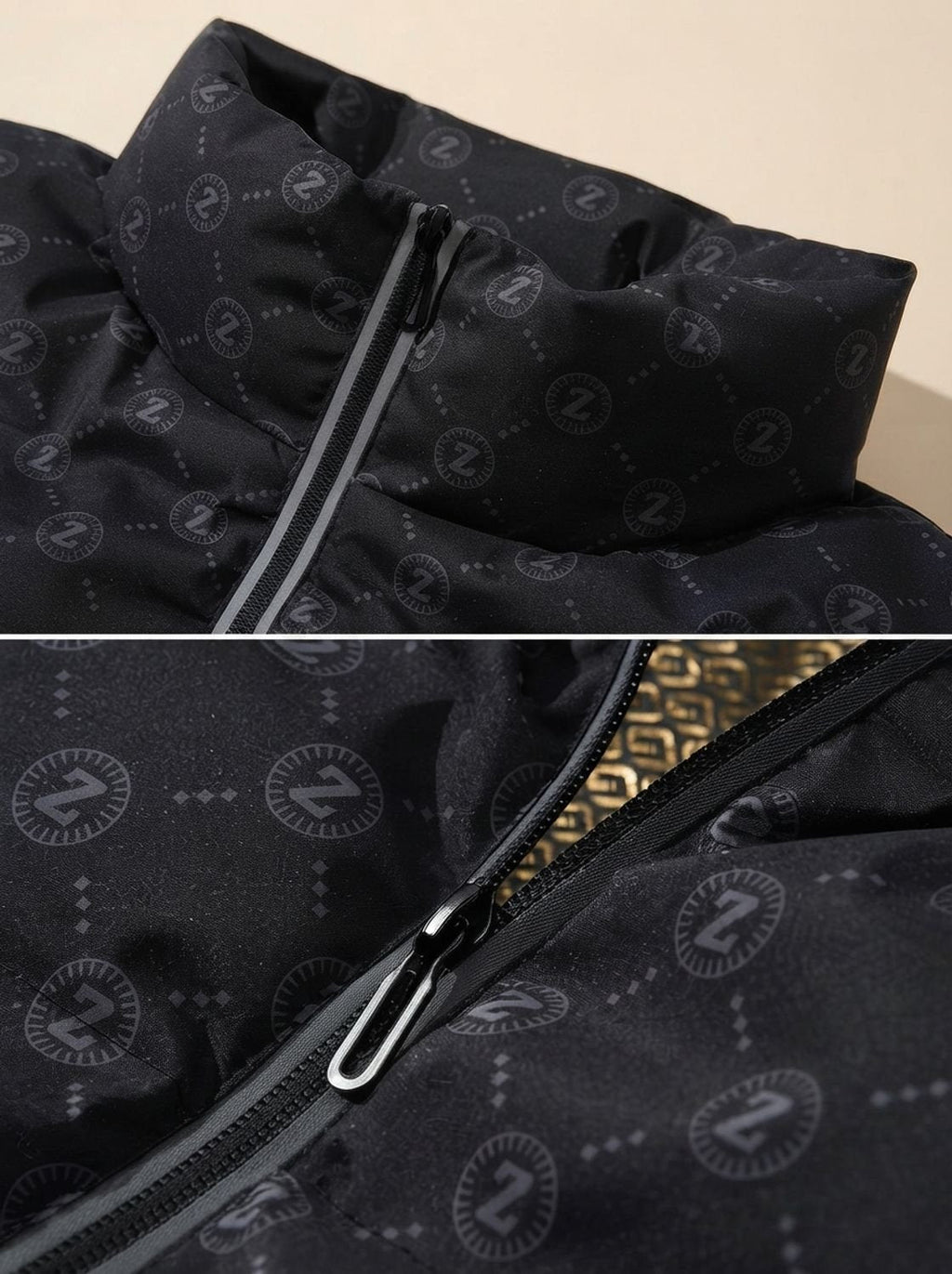 Owen | Men's Logo-Print Stand-Collar Zip-Up Puffer Jacket