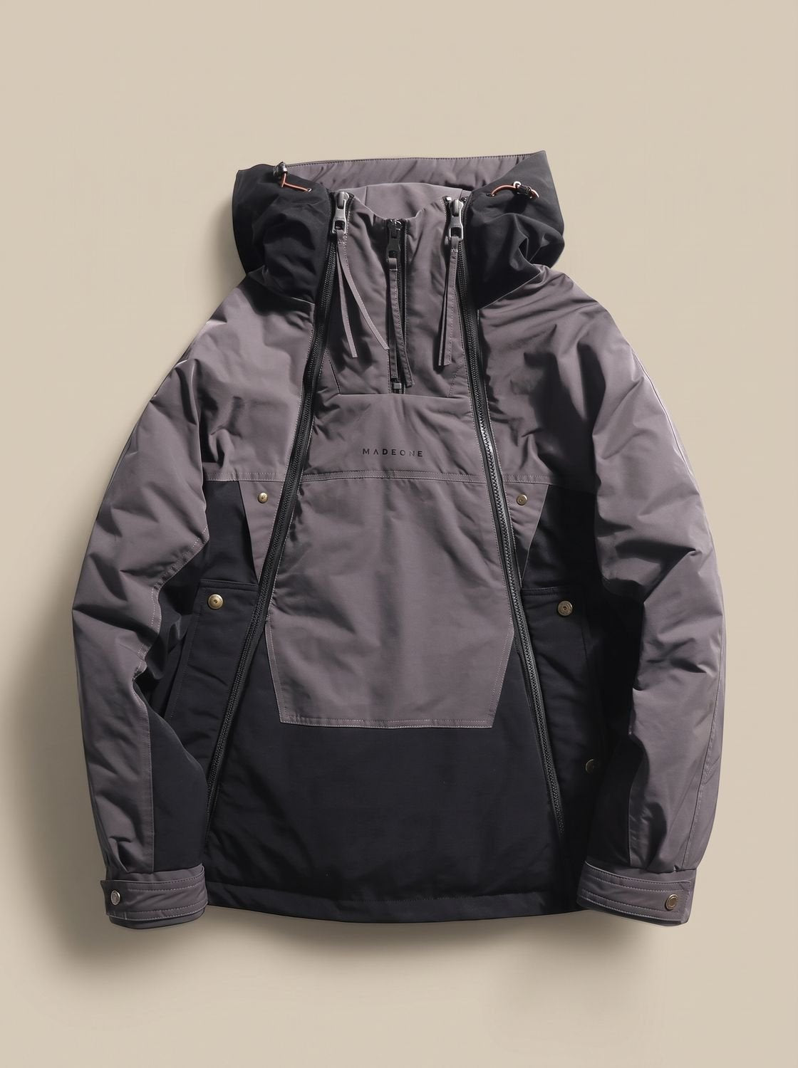Sebastian | Men's Quilted Hooded Half-Zip Anorak Jacket