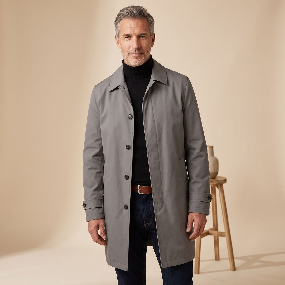 Jackson | Men's Regular-Fit Button-Front Weather-Resistant Trench Coat