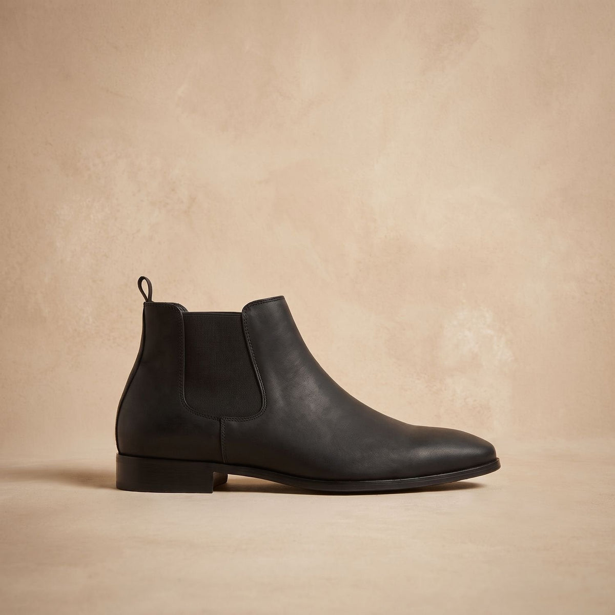 Nathan | Men's Smooth Leather Elastic-Panel Chelsea Boots
