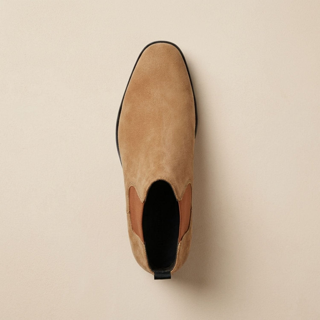 Nathan | Men's Smooth Leather Elastic-Panel Chelsea Boots
