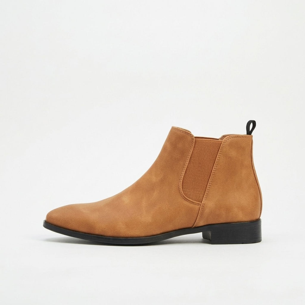 Nathan | Men's Smooth Leather Elastic-Panel Chelsea Boots