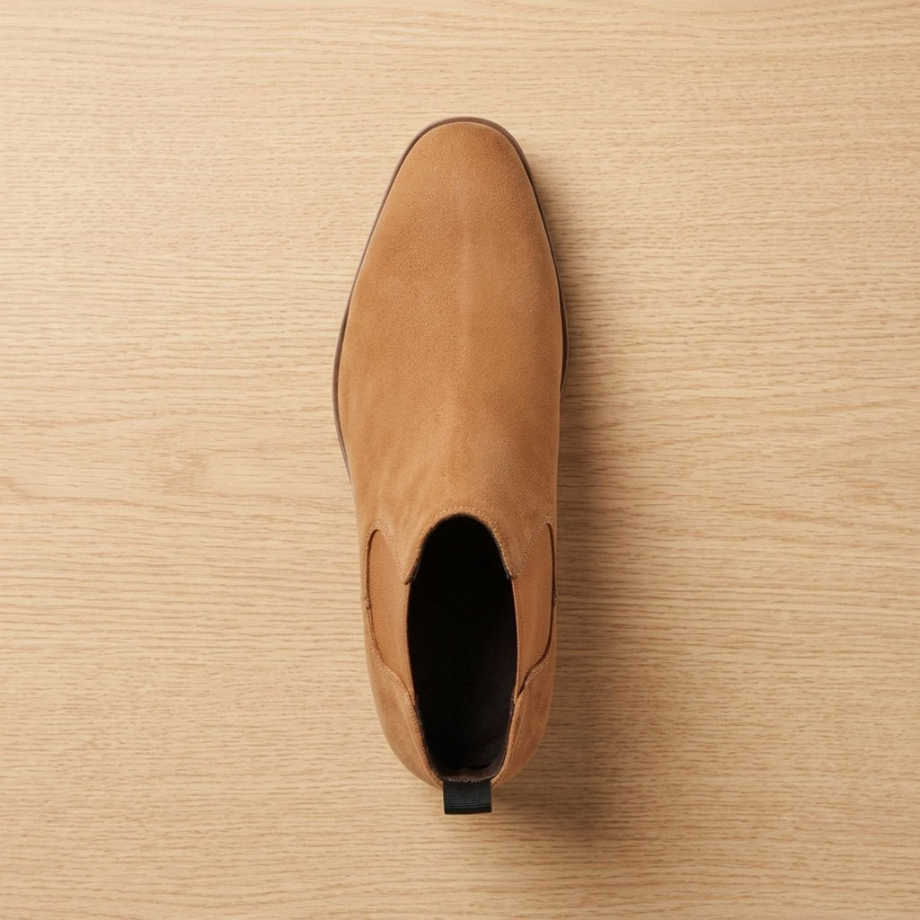 Nathan | Men's Smooth Leather Elastic-Panel Chelsea Boots