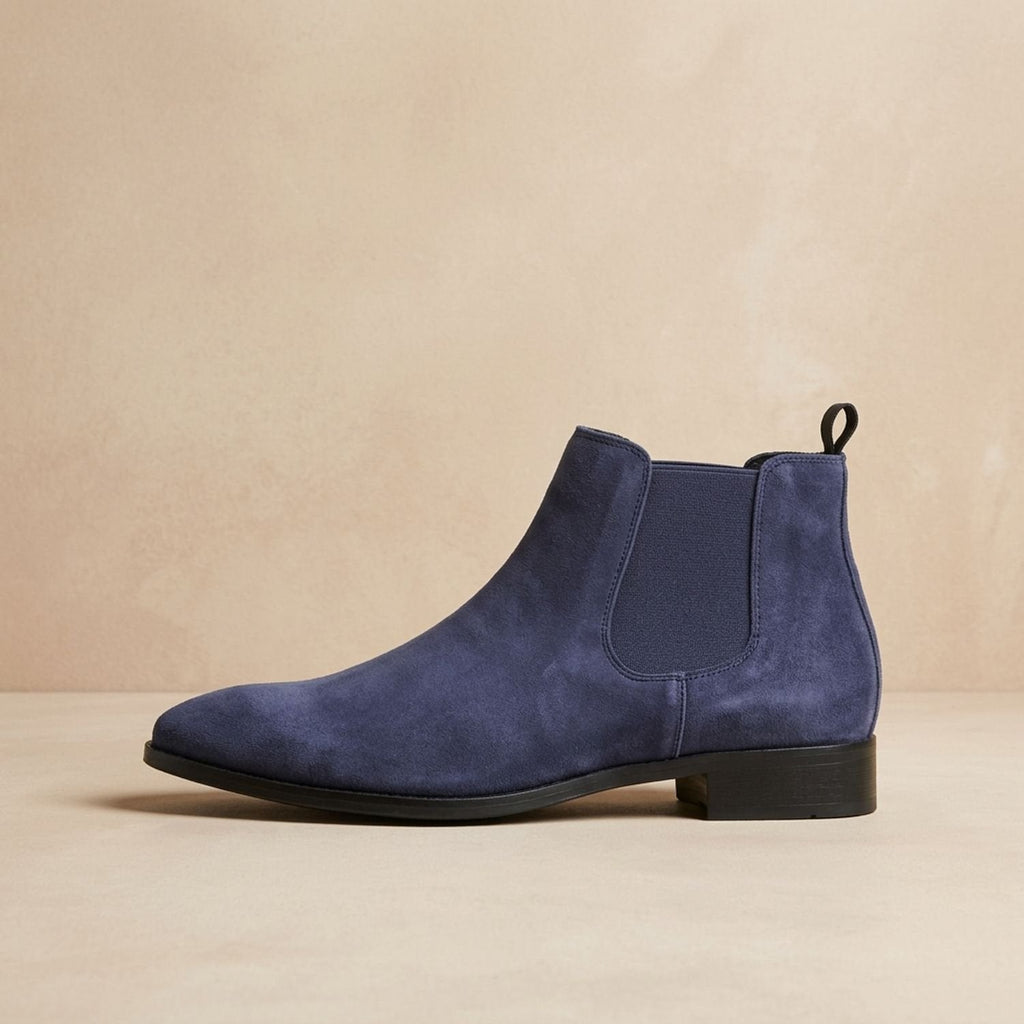 Nathan | Men's Smooth Leather Elastic-Panel Chelsea Boots
