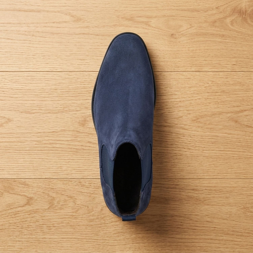 Nathan | Men's Smooth Leather Elastic-Panel Chelsea Boots