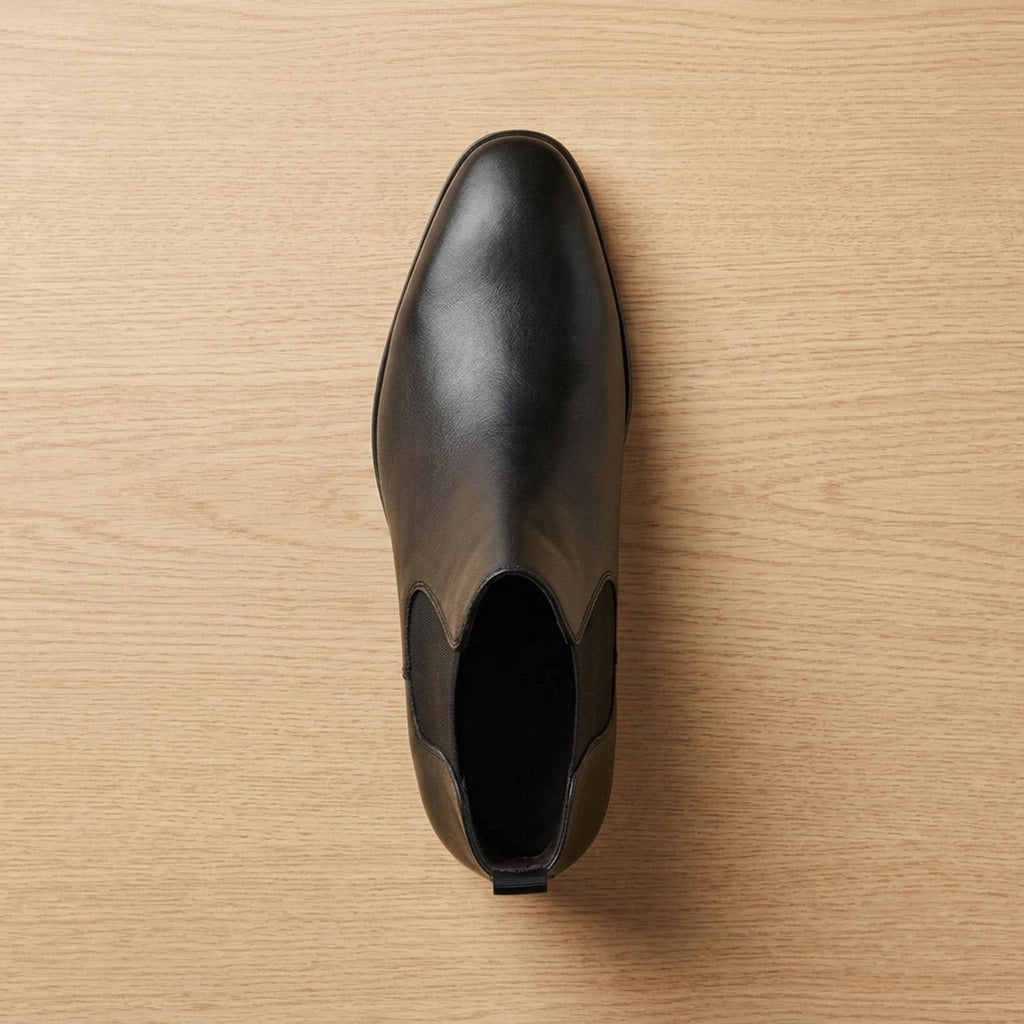 Nathan | Men's Smooth Leather Elastic-Panel Chelsea Boots