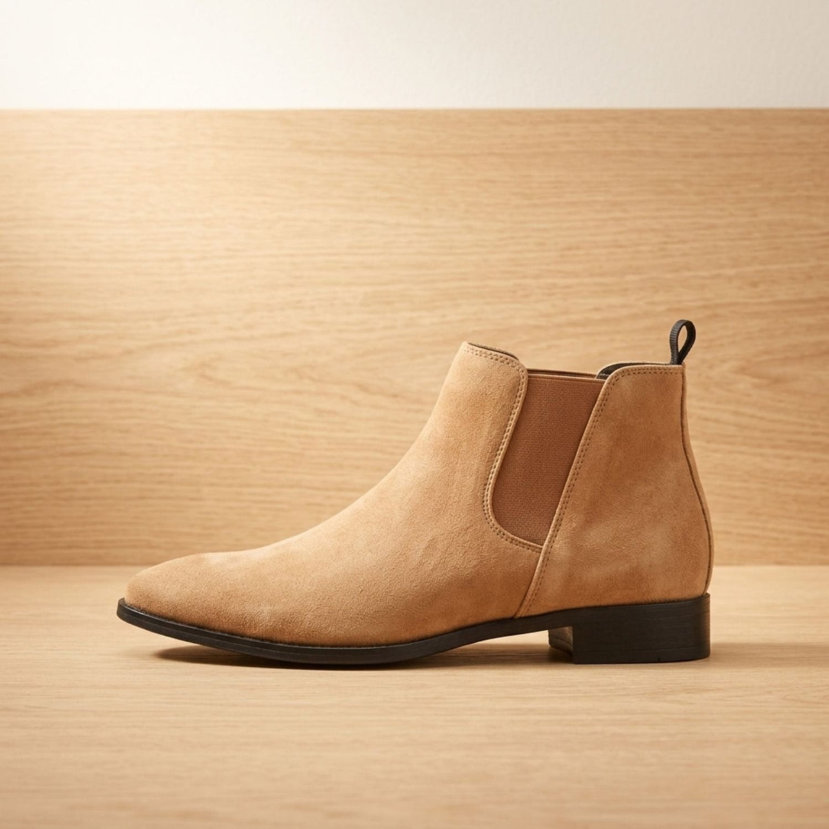 Nathan | Men's Smooth Leather Elastic-Panel Chelsea Boots
