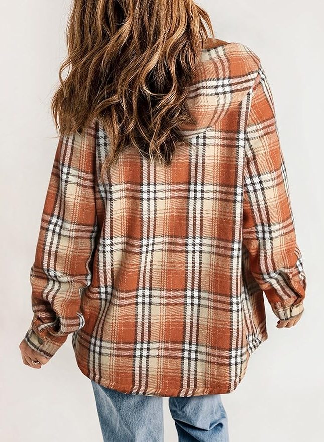 Mireille | Plaid Flannel Winter Jacket with Sherpa Collar for Women