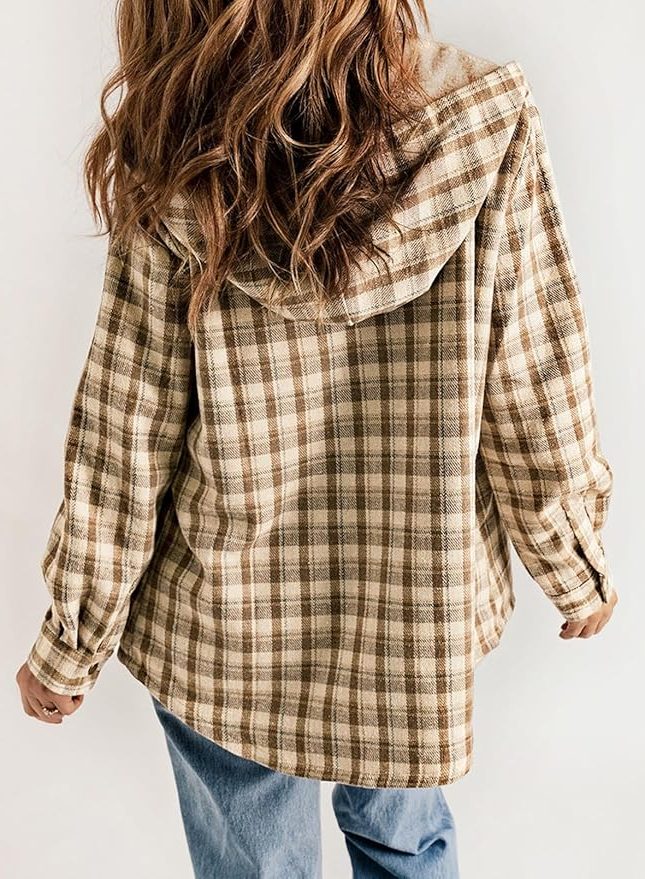 Mireille | Plaid Flannel Winter Jacket with Sherpa Collar for Women