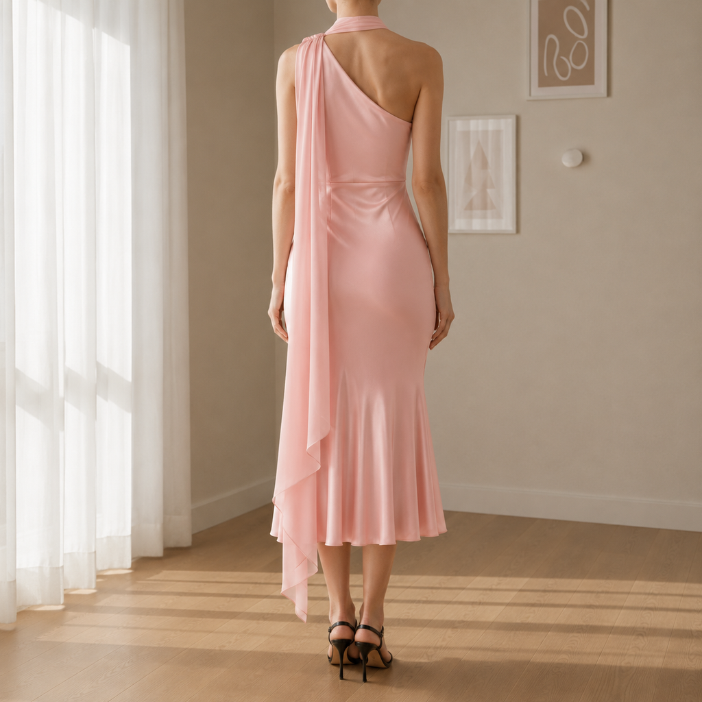 Gythio Satin Mermaid Midi Dress