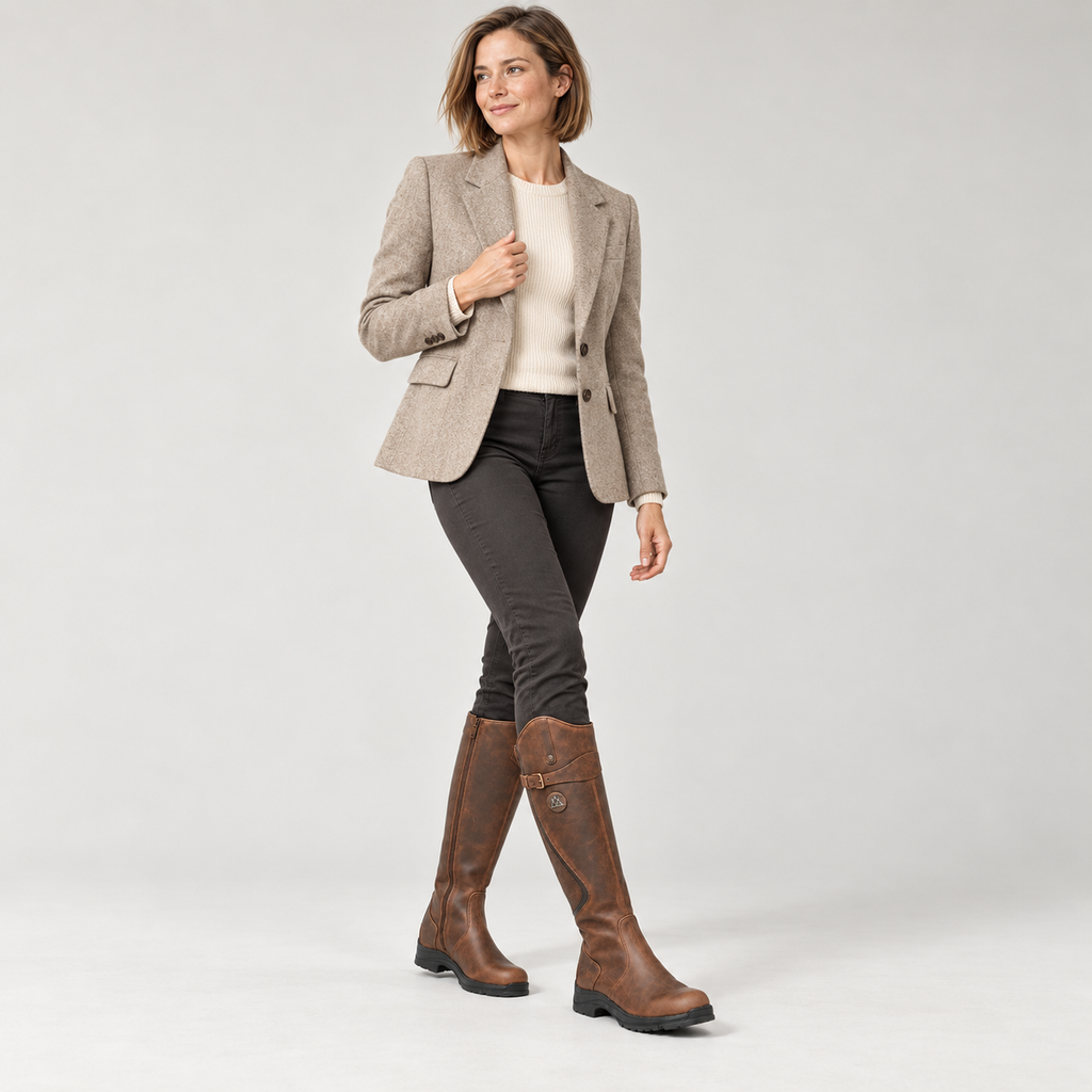 Montarello Women's Boots Knee High Waterproof Adjustable Strap