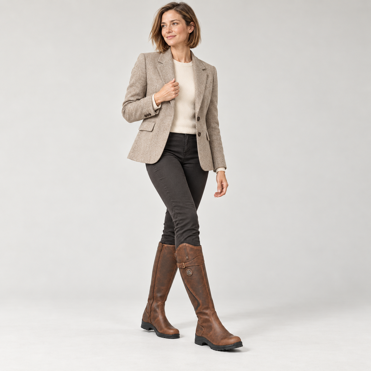 Montarello Women's Boots Knee High Waterproof Adjustable Strap