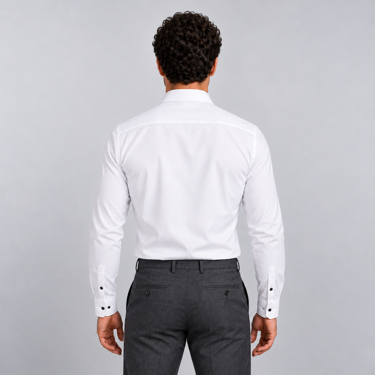 Montarello Men's Wrinkle-Free Formal Shirt with Point Collar