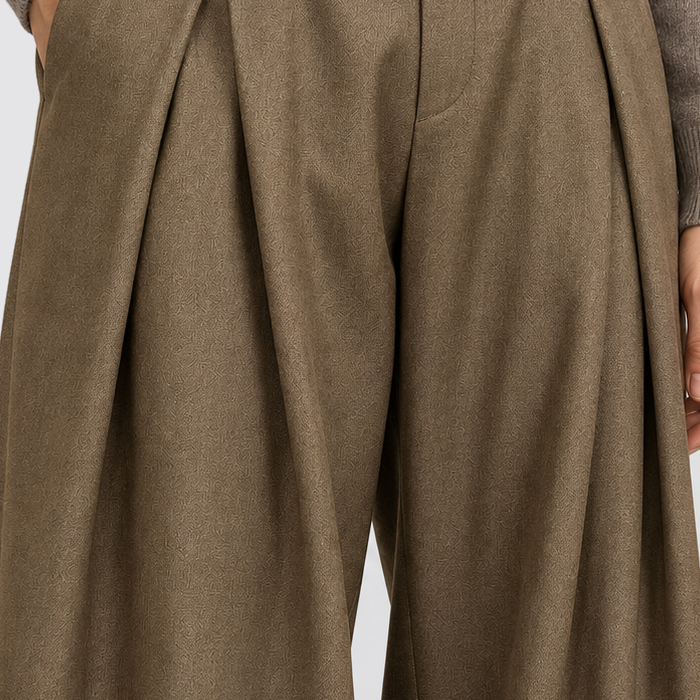Montarello Men's Wide Leg Trousers Pleated High Waist Tailored