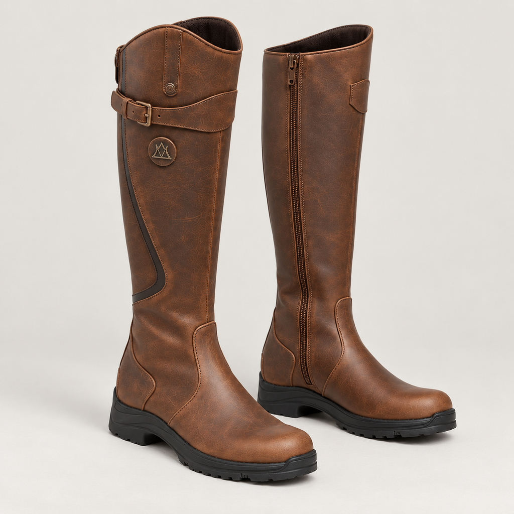 Montarello Women's Boots Knee High Waterproof Adjustable Strap