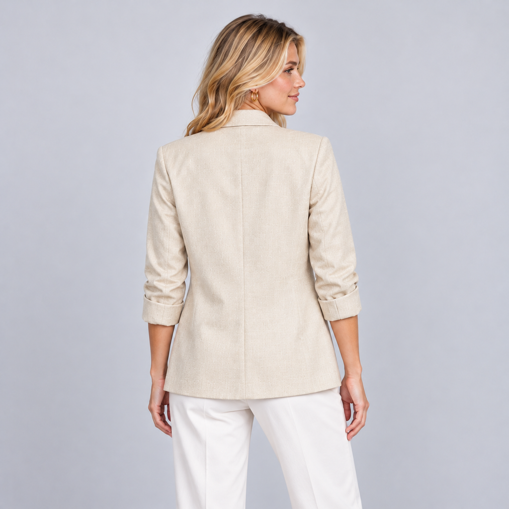 Montarello Women's Blazer Lightweight Three-Quarter Sleeve