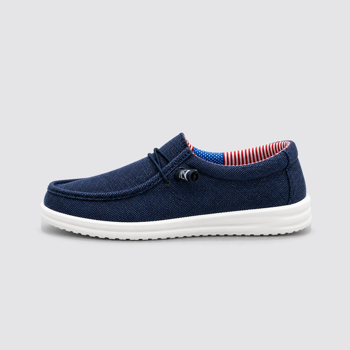 Montarello Men's Loafers Canvas Slip-On with Elastic Lacing