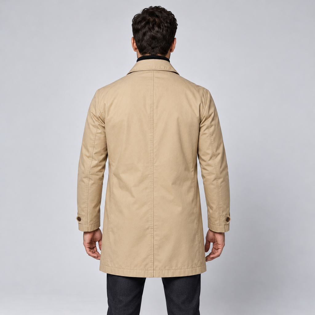 Montarello Men's Coat Tailored Longline Button Front