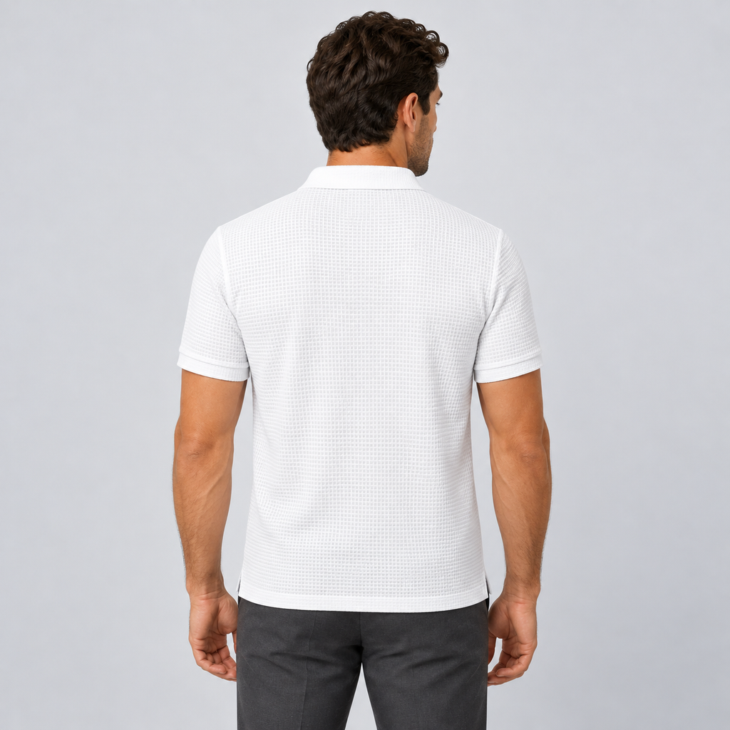 Montarello Men's Textured Short-Sleeve Polo Shirt