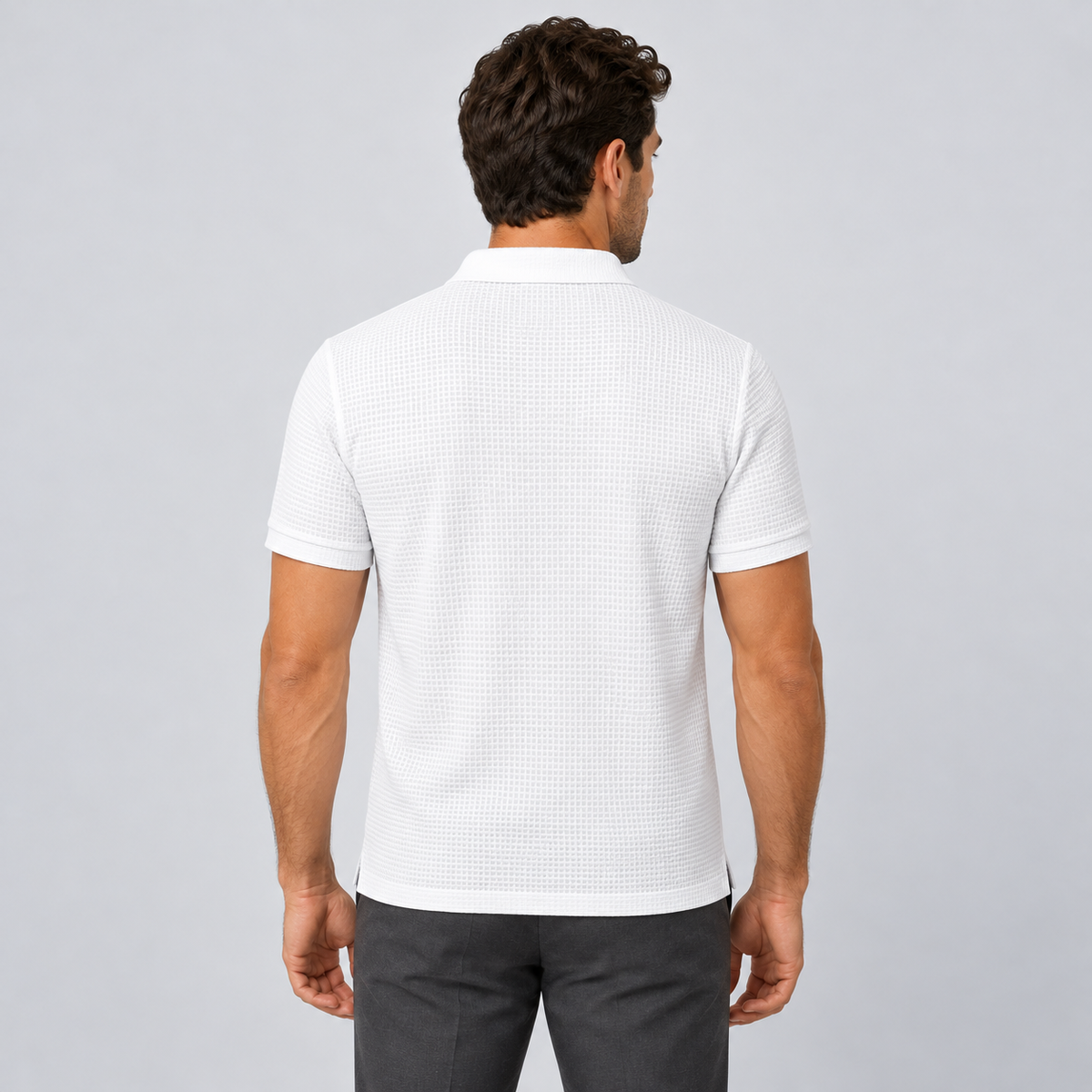 Montarello Men's Textured Short-Sleeve Polo Shirt