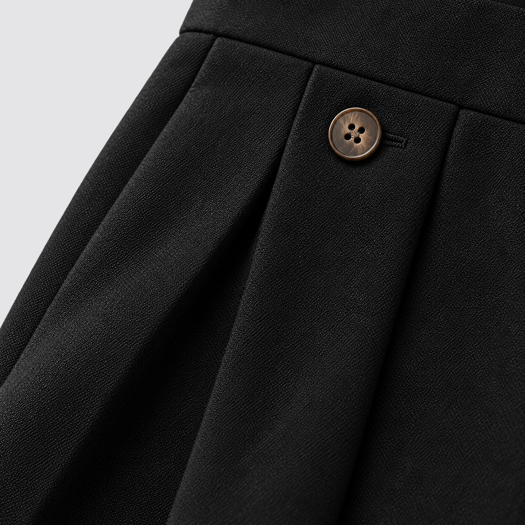 Montarello Men's Wide Leg Trousers with Front Pleats