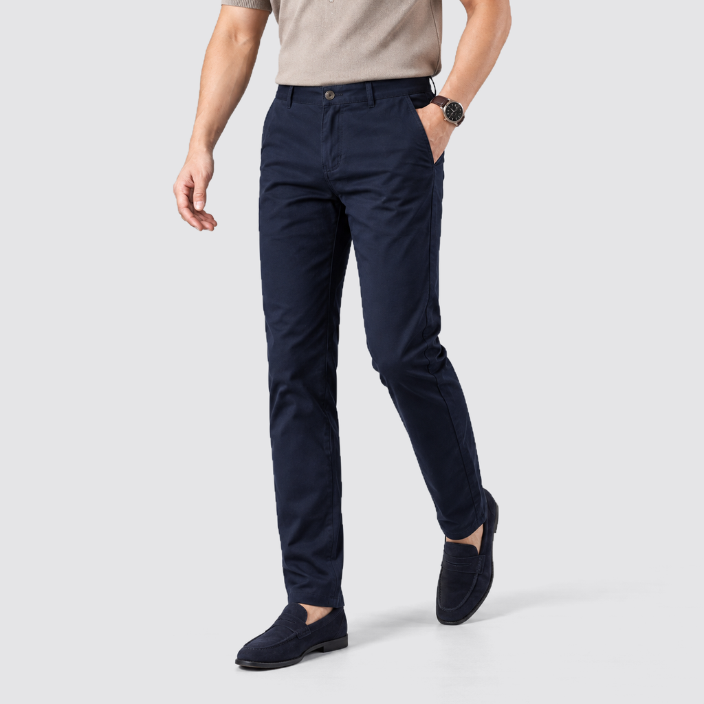 Montarello Men's Slim Fit Work Trousers with Straight Leg