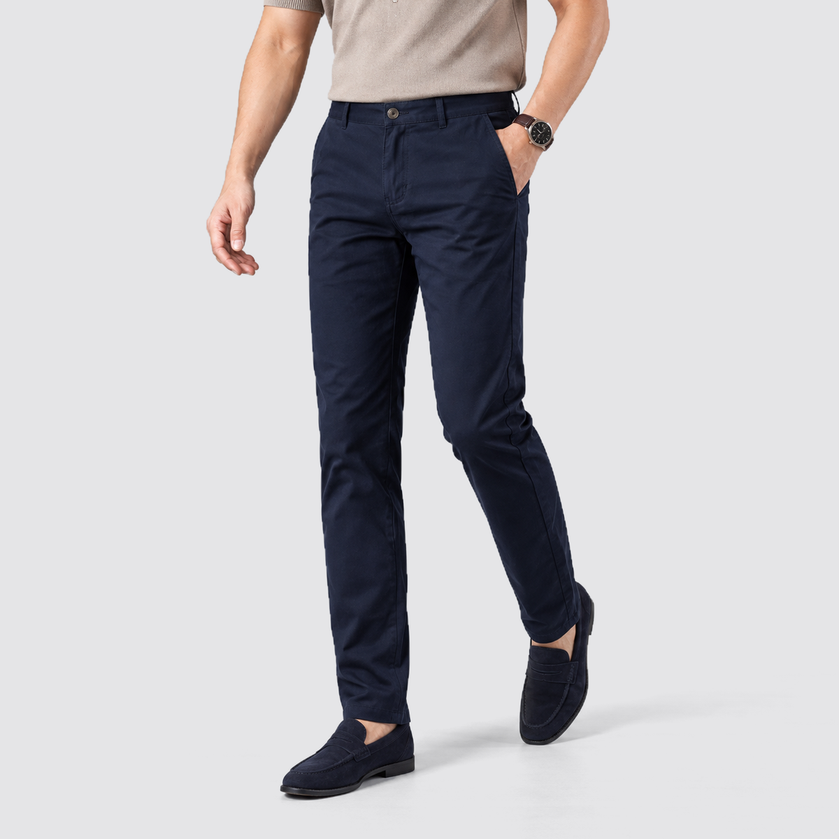 Montarello Men's Slim Fit Work Trousers with Straight Leg