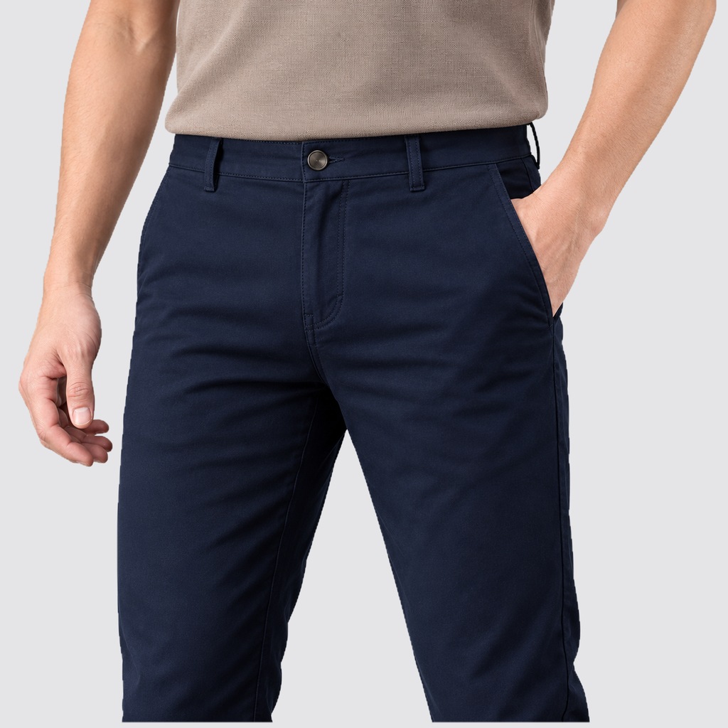 Montarello Men's Slim Fit Work Trousers with Straight Leg