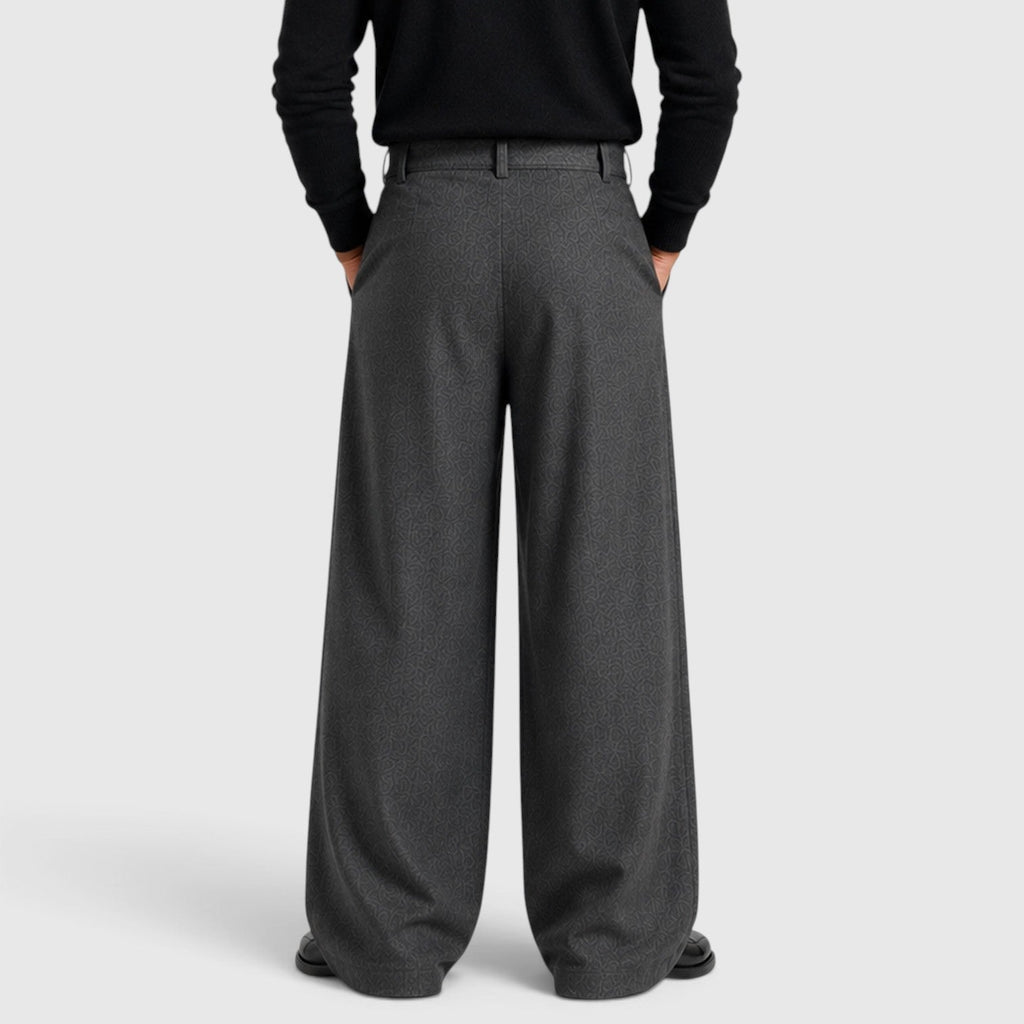 Montarello Men's Trousers Straight Leg Pleated Tailored