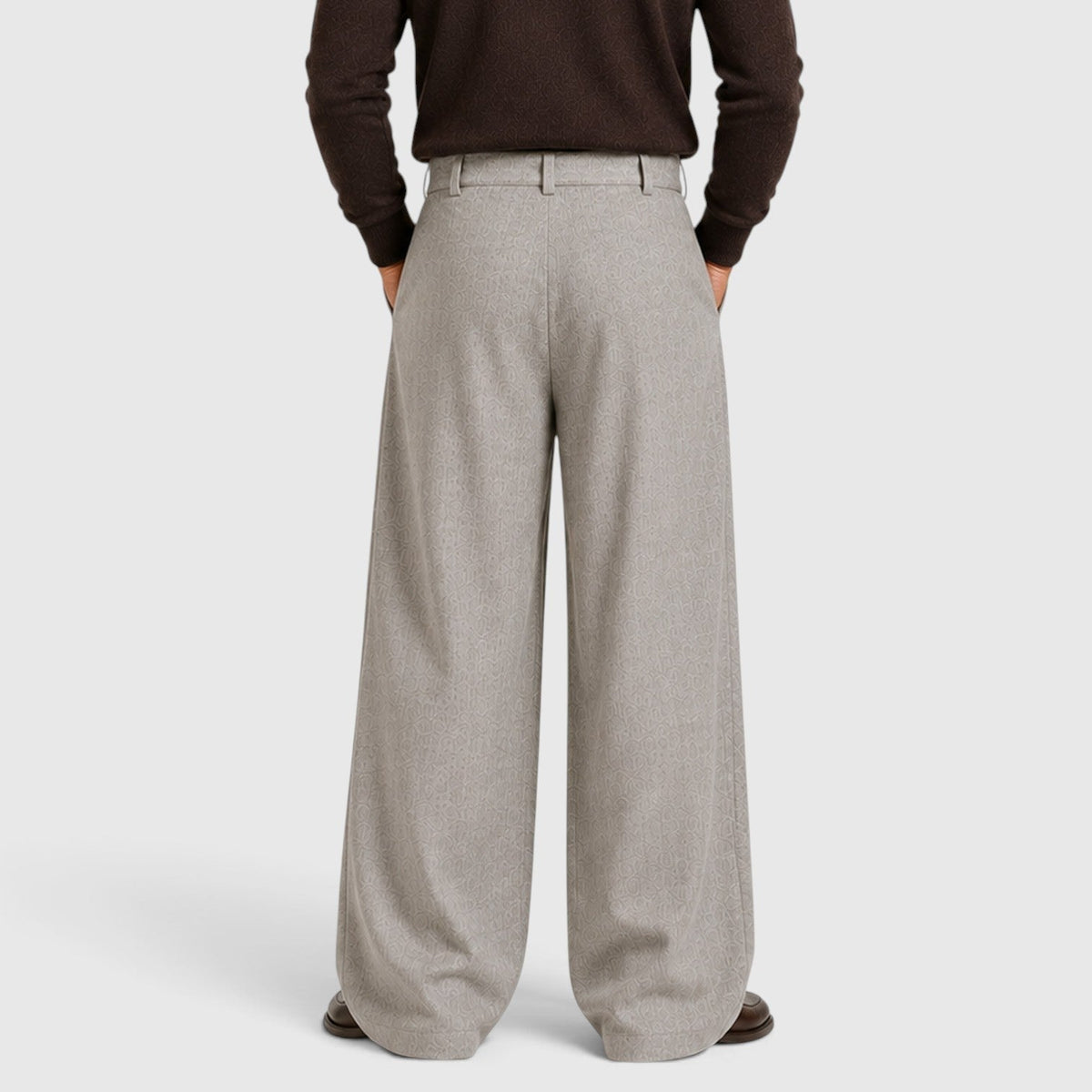 Montarello Men's Trousers Straight Leg Pleated Tailored