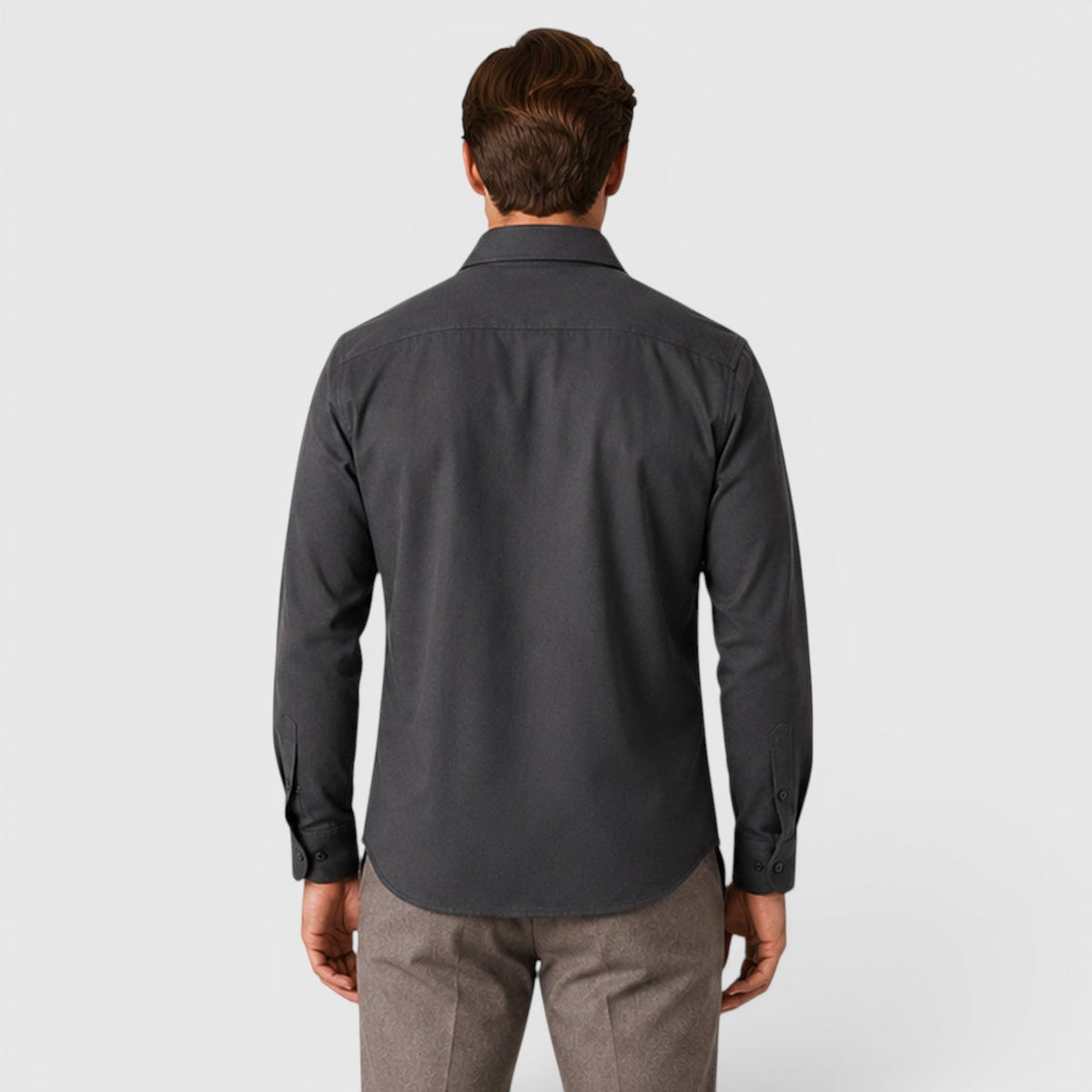 Montarello Men's Overshirt Brushed Cotton-Look Slim Fit