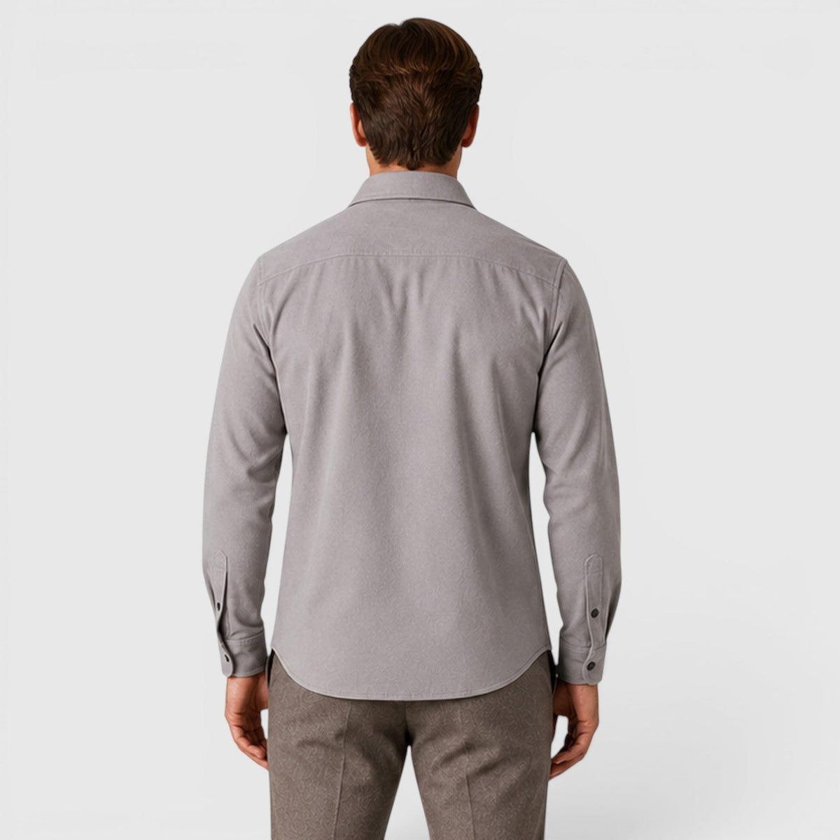 Montarello Men's Overshirt Brushed Cotton-Look Slim Fit